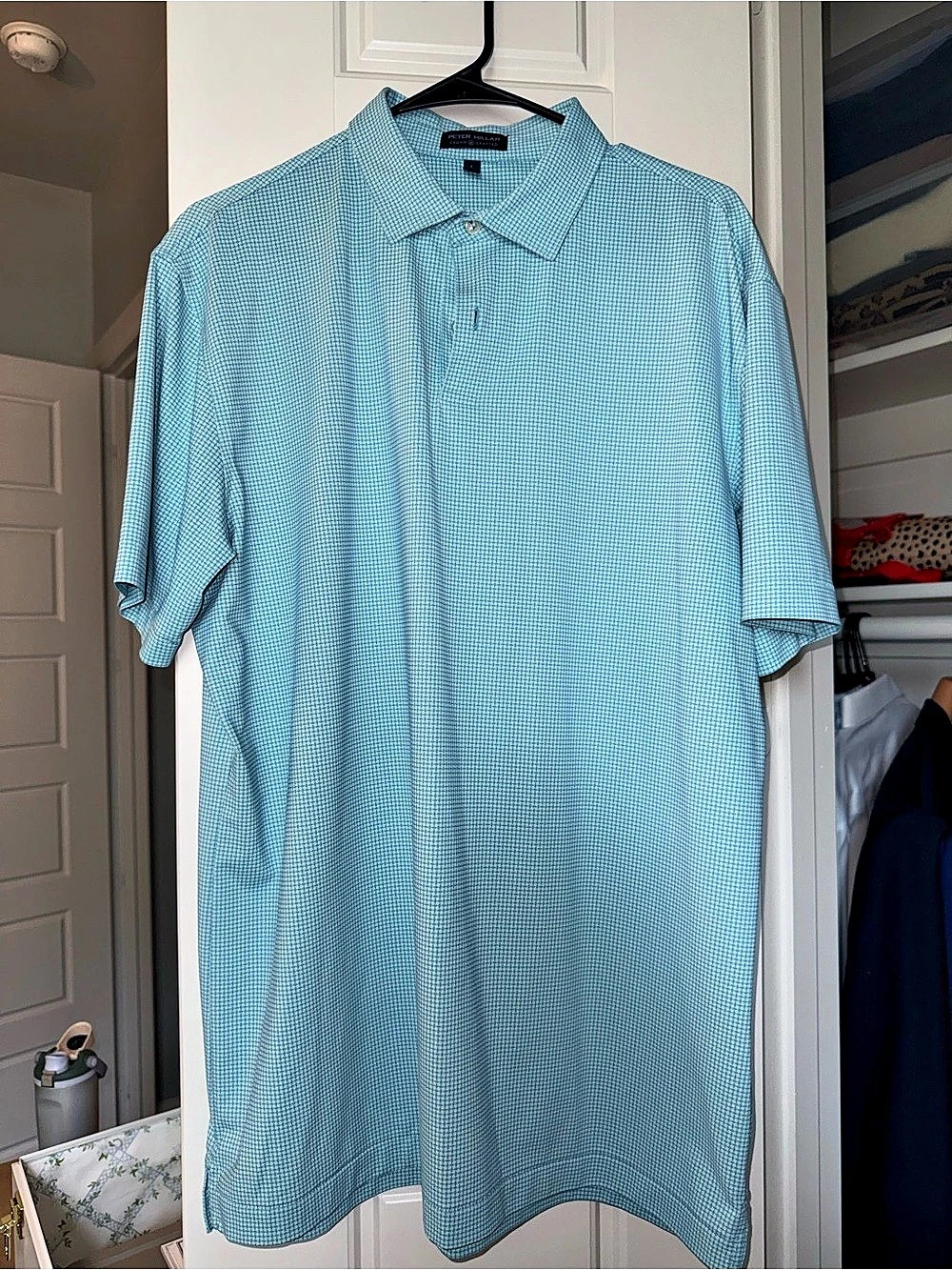 Peter Millar Men's Blue & White Polo Like New